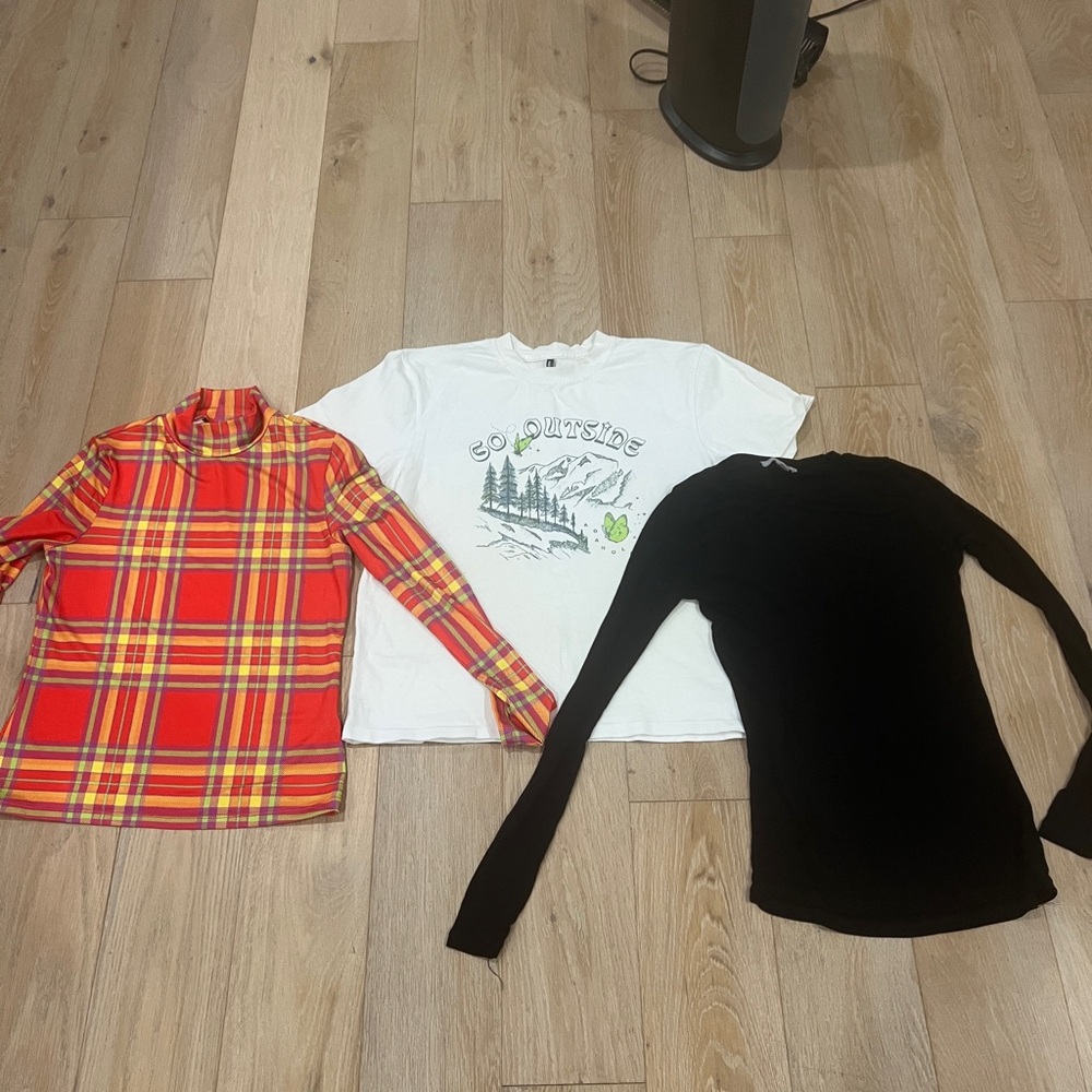 Set of 3 Shirts - Adanola T shirt white small - top shop turtleneck red medium
